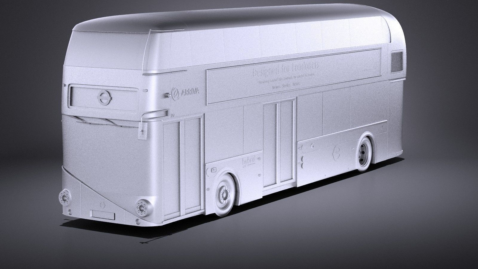 London Bus lt2 arriva vray 3D model_8
