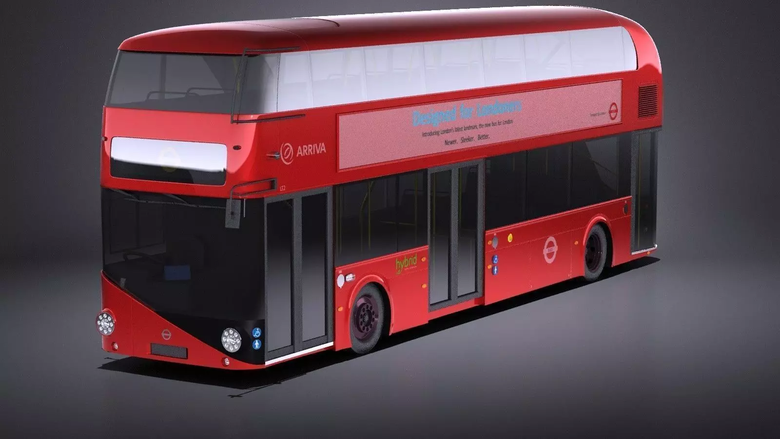 London Bus lt2 arriva vray 3D model_0