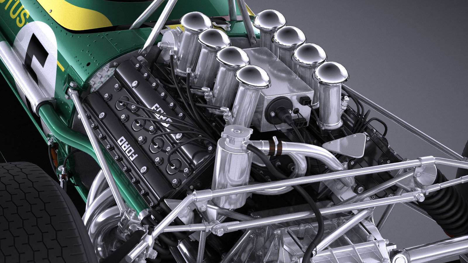 Lotus 49 1967-1970 VRAY 3D model_11