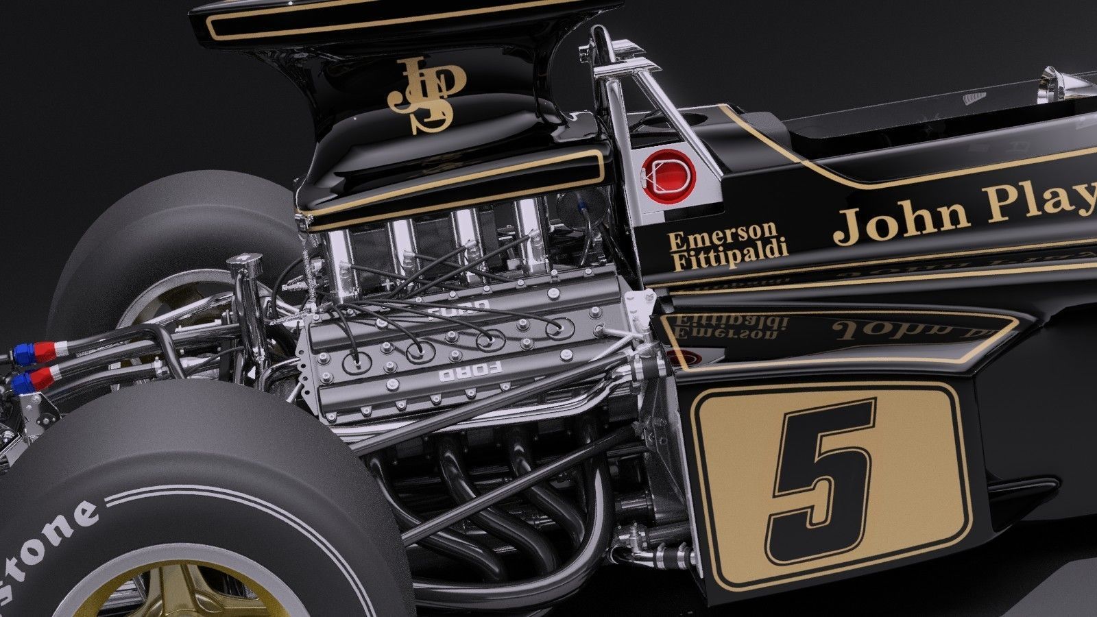 Lotus 72d 1970-1975 John Player Special Grand Prix VRAY 3D model_8
