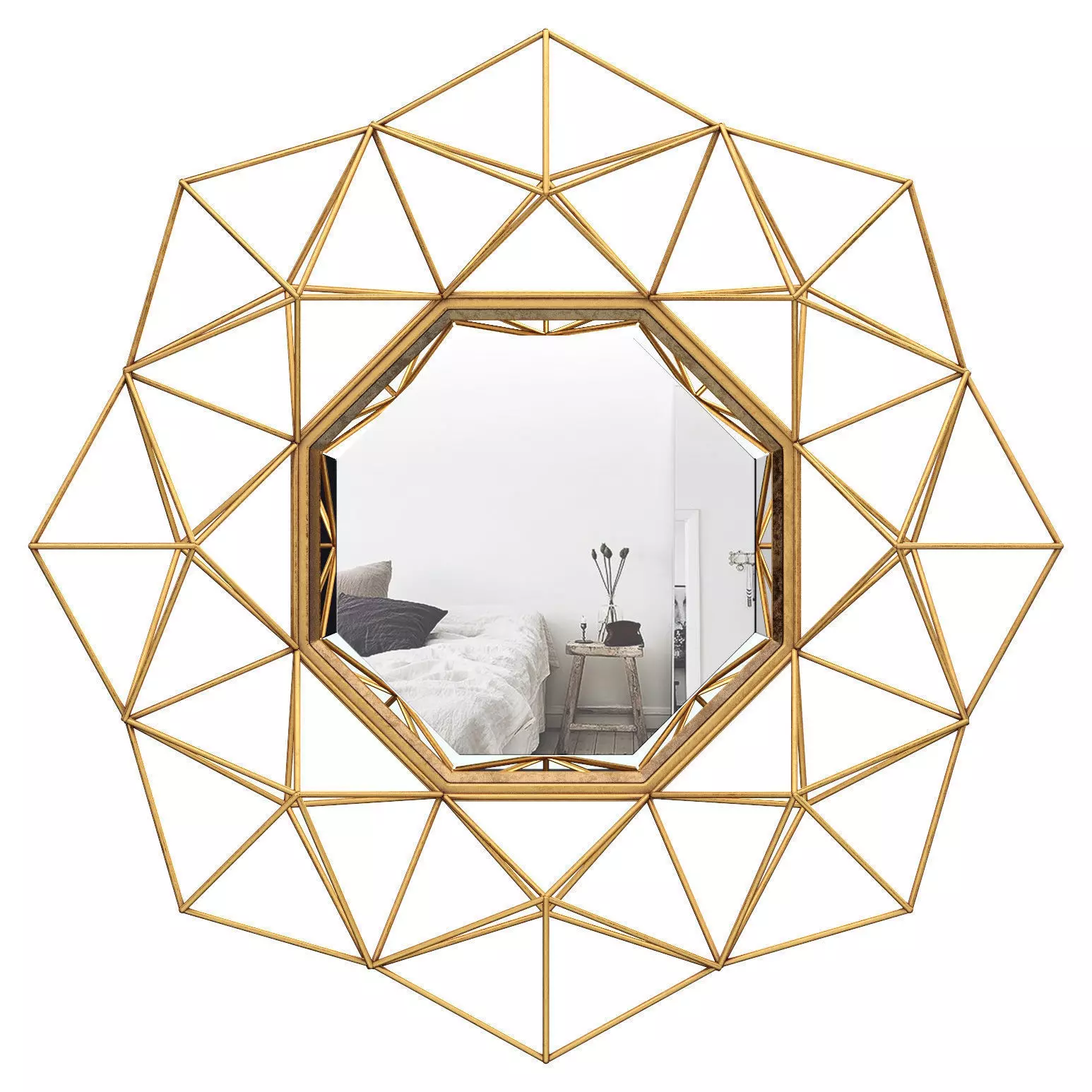 Transitional Metal Frame Accent Wall Mirror WRLO1960 3D model_0