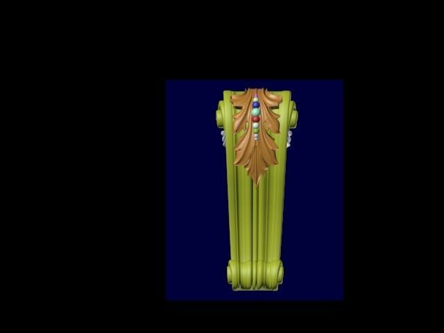 columns 3D model gold ornamented column 3D model_1