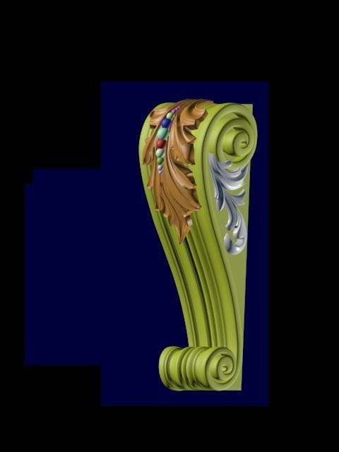 columns 3D model gold ornamented column 3D model_2