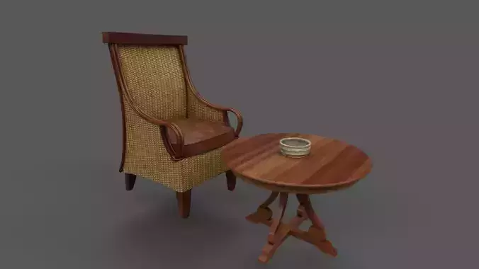 chair and table