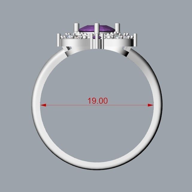 Women ring with gems 3dm stl vintage 3D print model_24