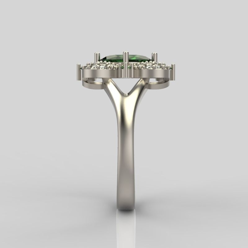 Women ring with gems 3dm stl vintage 3D print model_15