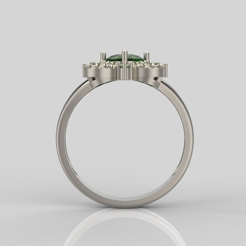 Women ring with gems 3dm stl vintage 3D print model_13