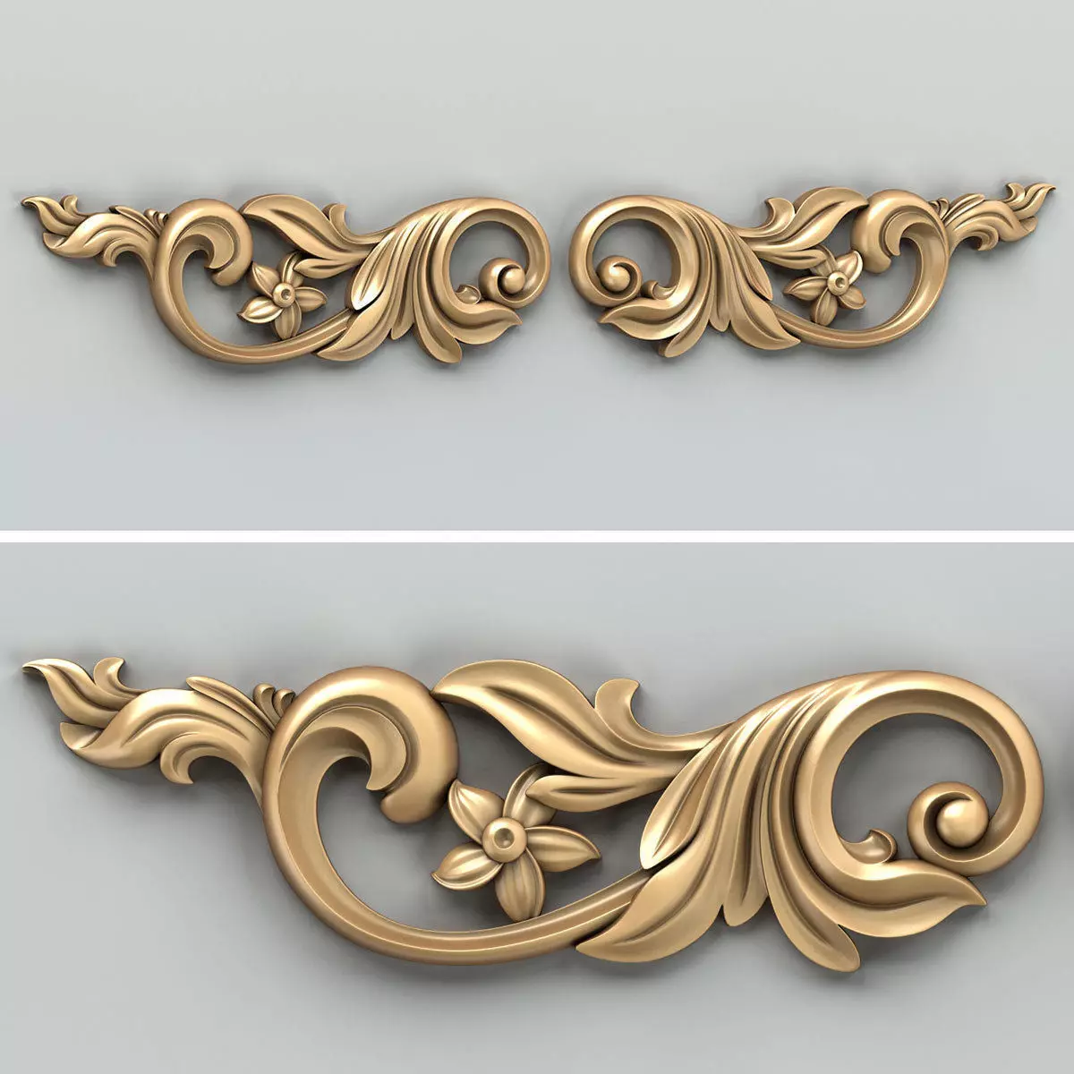 Carved decor horizontal 029 3D model_0