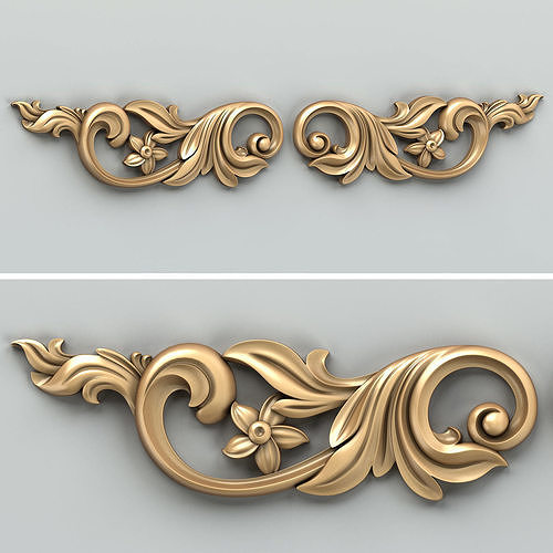 Carved decor horizontal 029 3D model