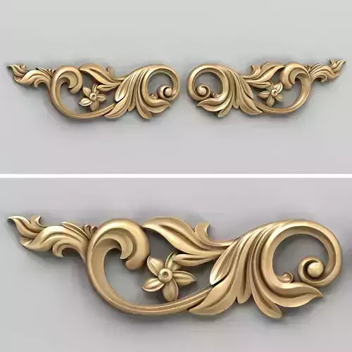 Carved decor horizontal 029 3D model