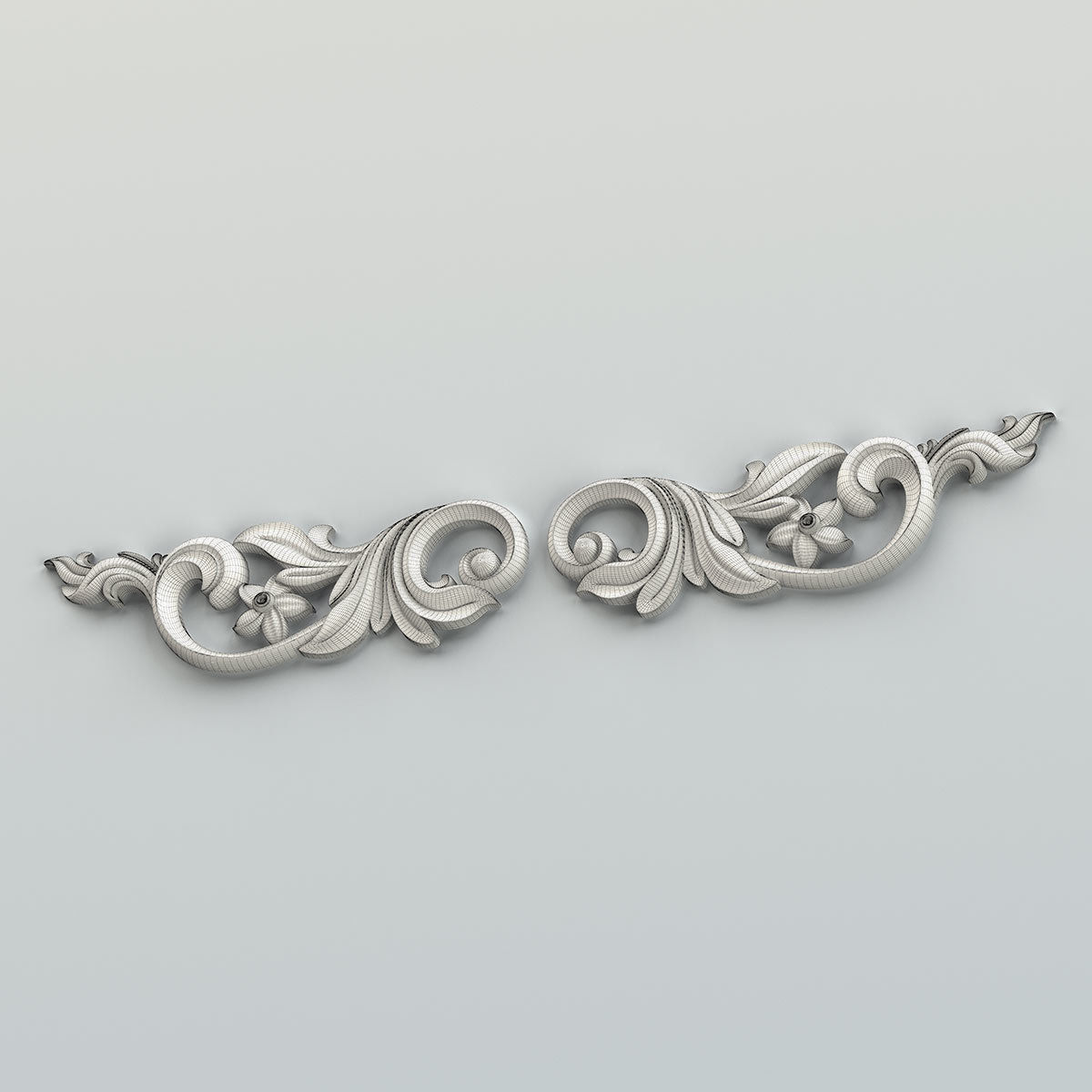 Carved decor horizontal 029 3D model_9