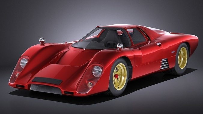 Mclaren M6GT 1969 24h lemans race car VRAY 3D model