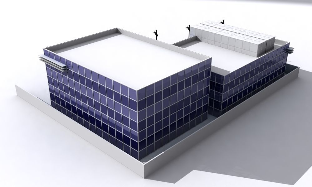 Office Building Low-poly 3D model_2