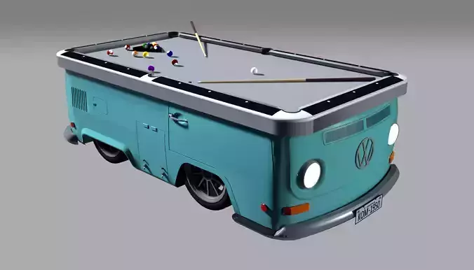 Snooker table - Volkswagen kombi 3D model