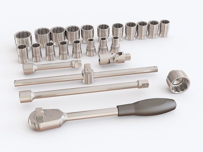 Set of wrenches 02 3D model