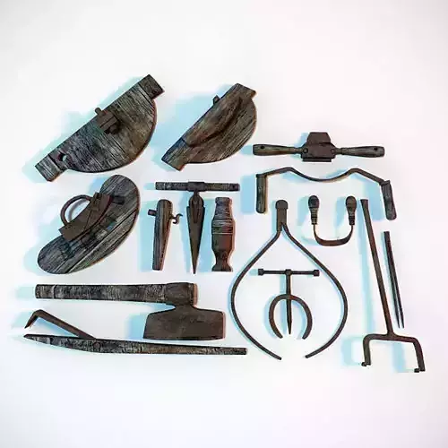 Assorted Coopers Tool Antique Hand Tools 3D model