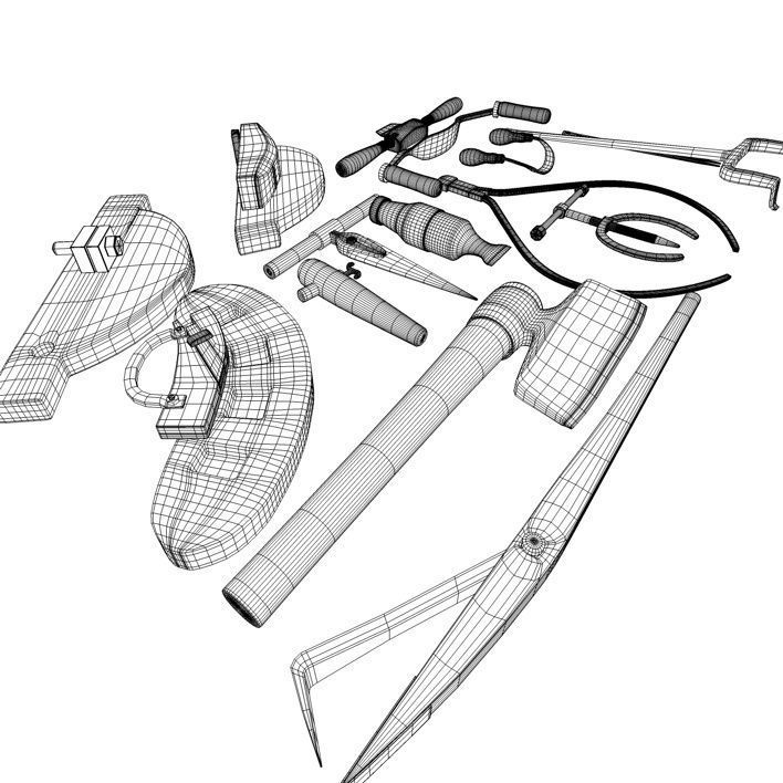 Assorted Coopers Tool Antique Hand Tools 3D model_8