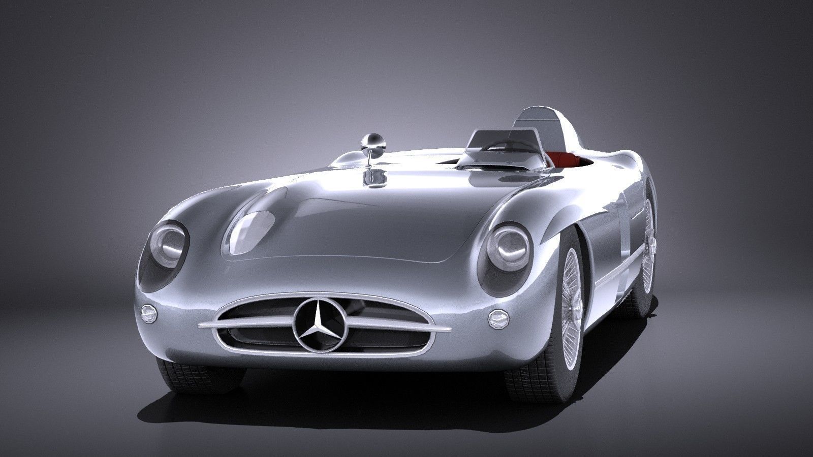 Mercedes-Benz 300 SLR 1955 spider VRAY 3D model_1