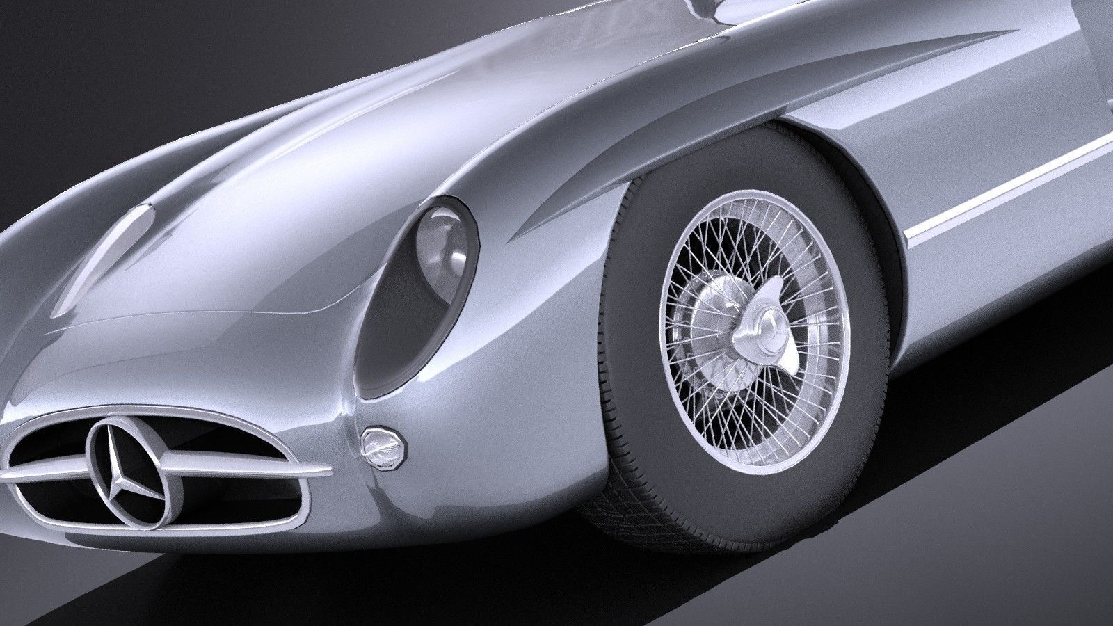 Mercedes-Benz 300 SLR 1955 spider VRAY 3D model_2