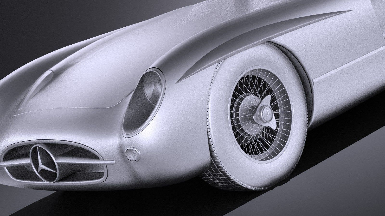 Mercedes-Benz 300 SLR 1955 spider VRAY 3D model_9