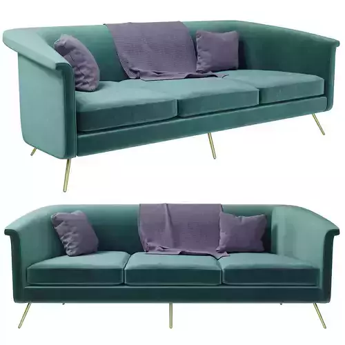 Vicente teal velvet sofa