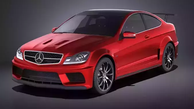 Mercedes C63 AMG Black 2014 VRAY 3D model