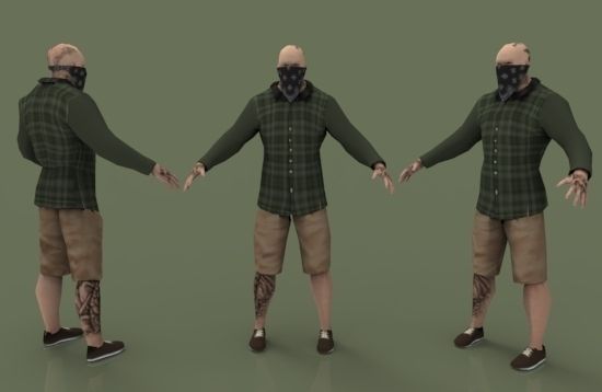 Low Poly urban human models Pack Low-poly 3D model_3