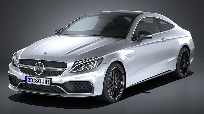 HQ LowPoly Mercedes C63 AMG Coupe 2017 Low-poly 3D model