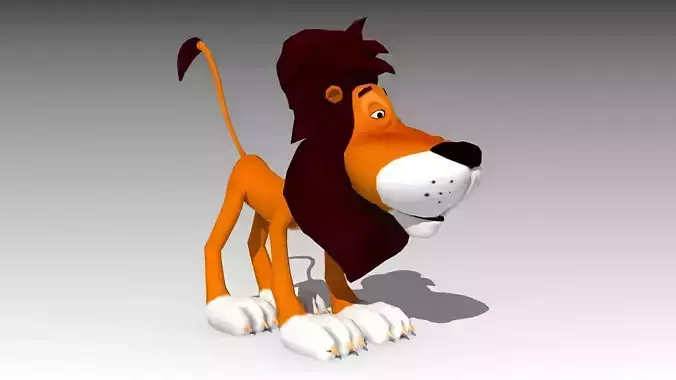 Lion Toon Low-poly 3D model Lion Toon Low-poly 3D model