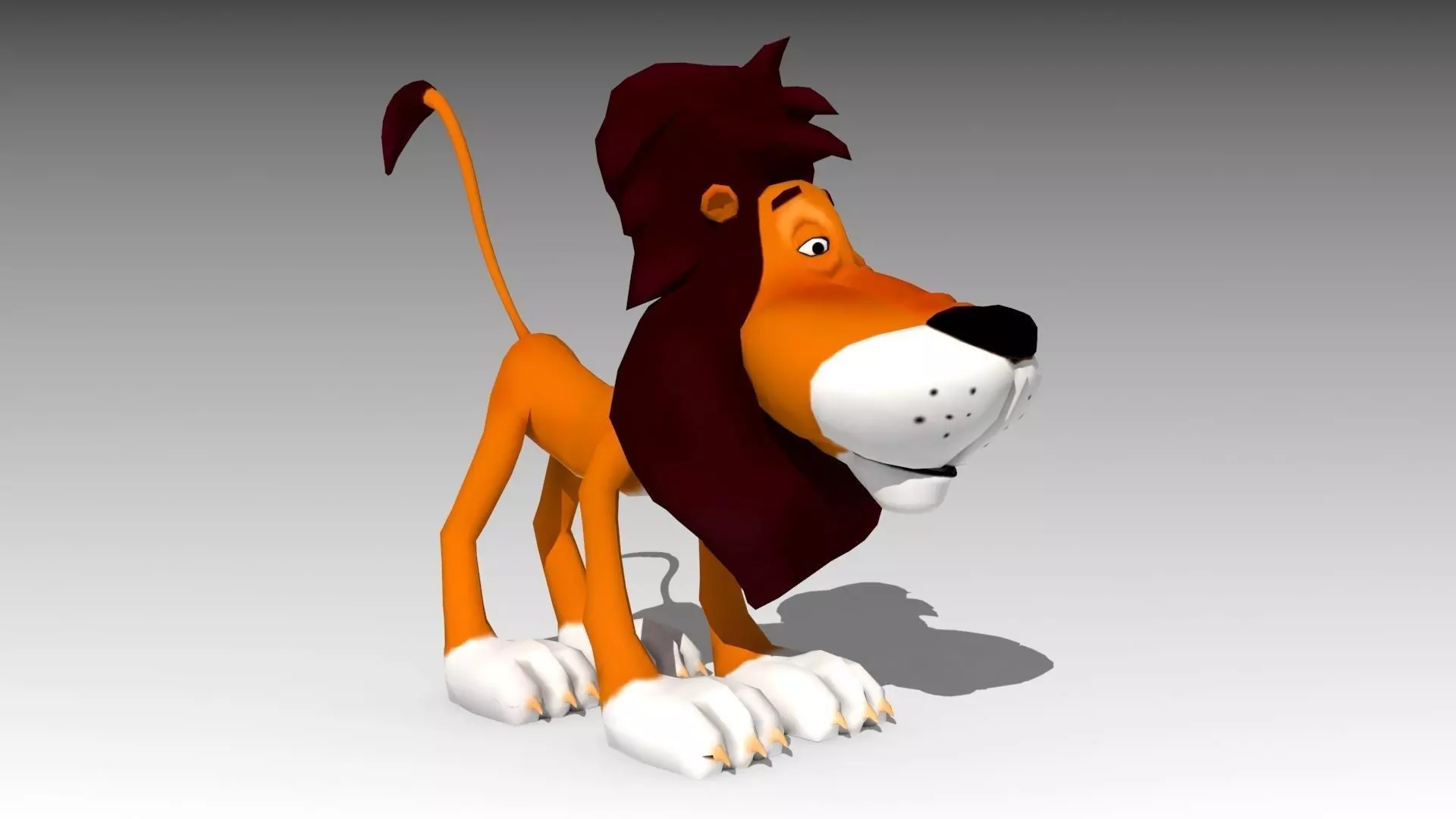 Lion Toon Low-poly 3D model_0