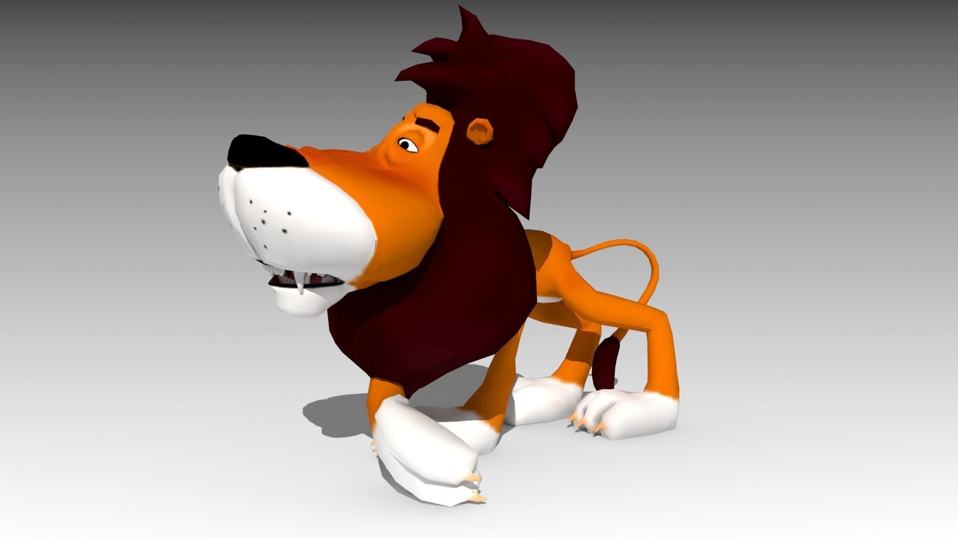 Lion Toon Low-poly 3D model_7