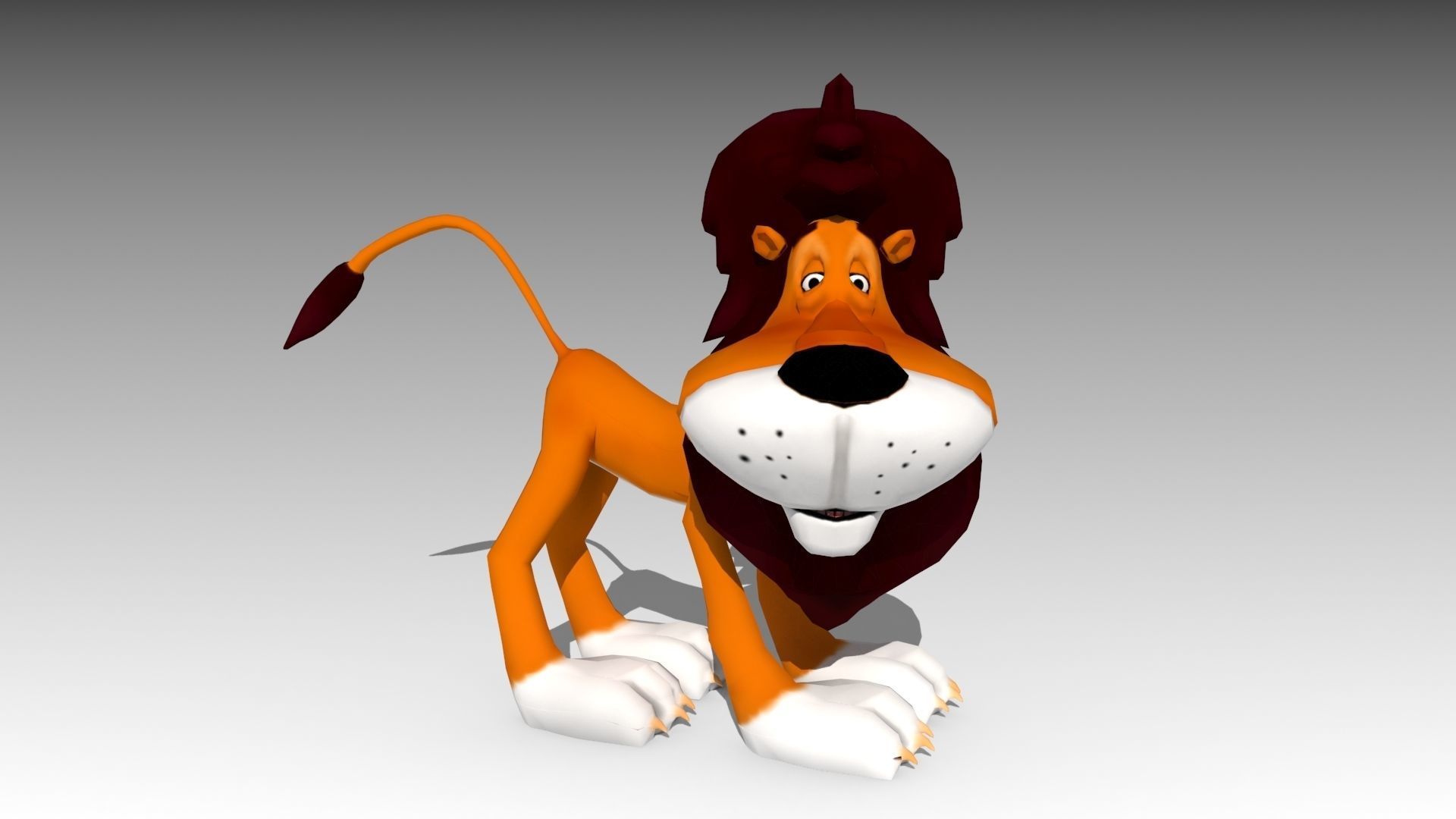 Lion Toon Low-poly 3D model_6