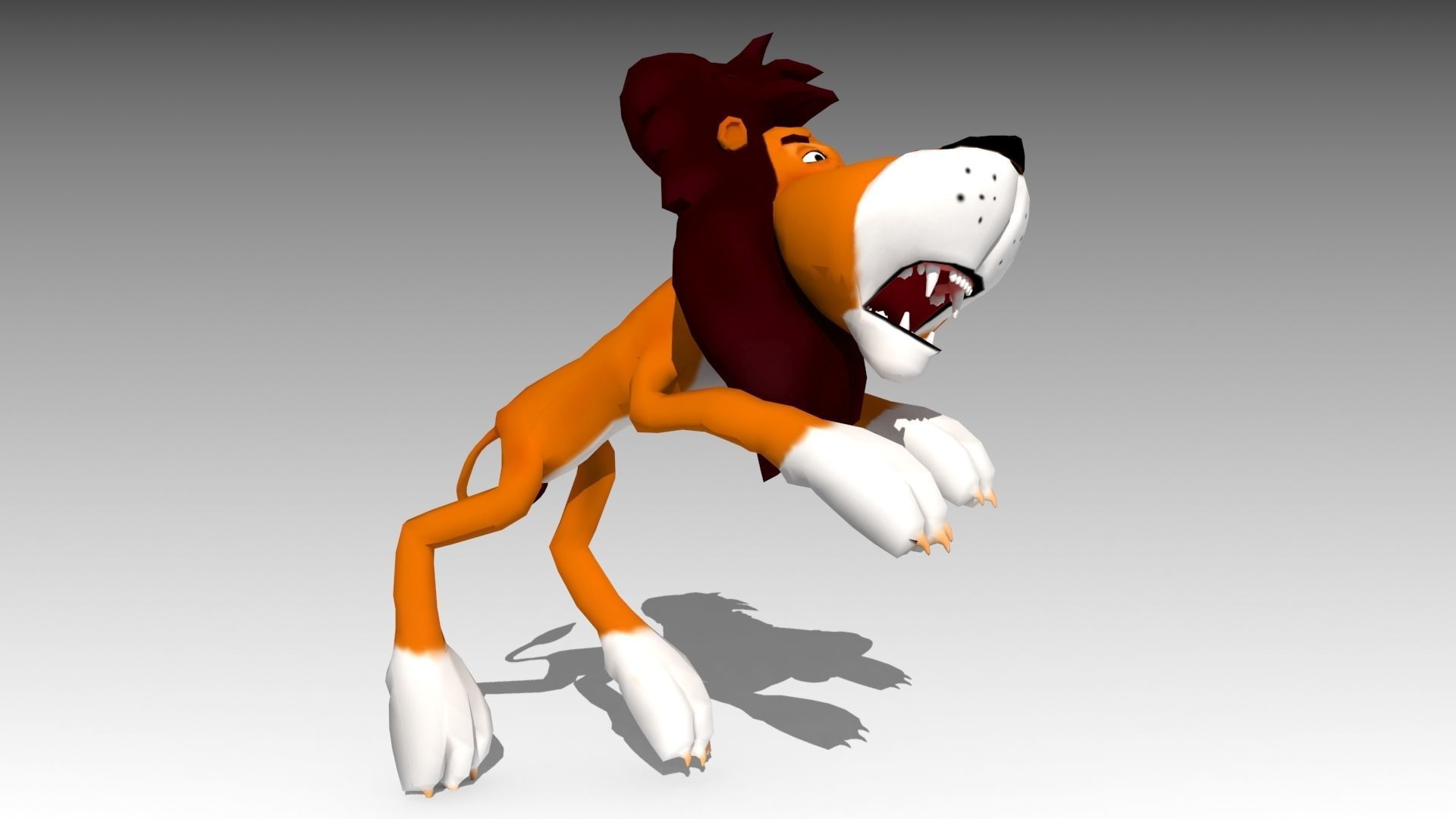 Lion Toon Low-poly 3D model_9