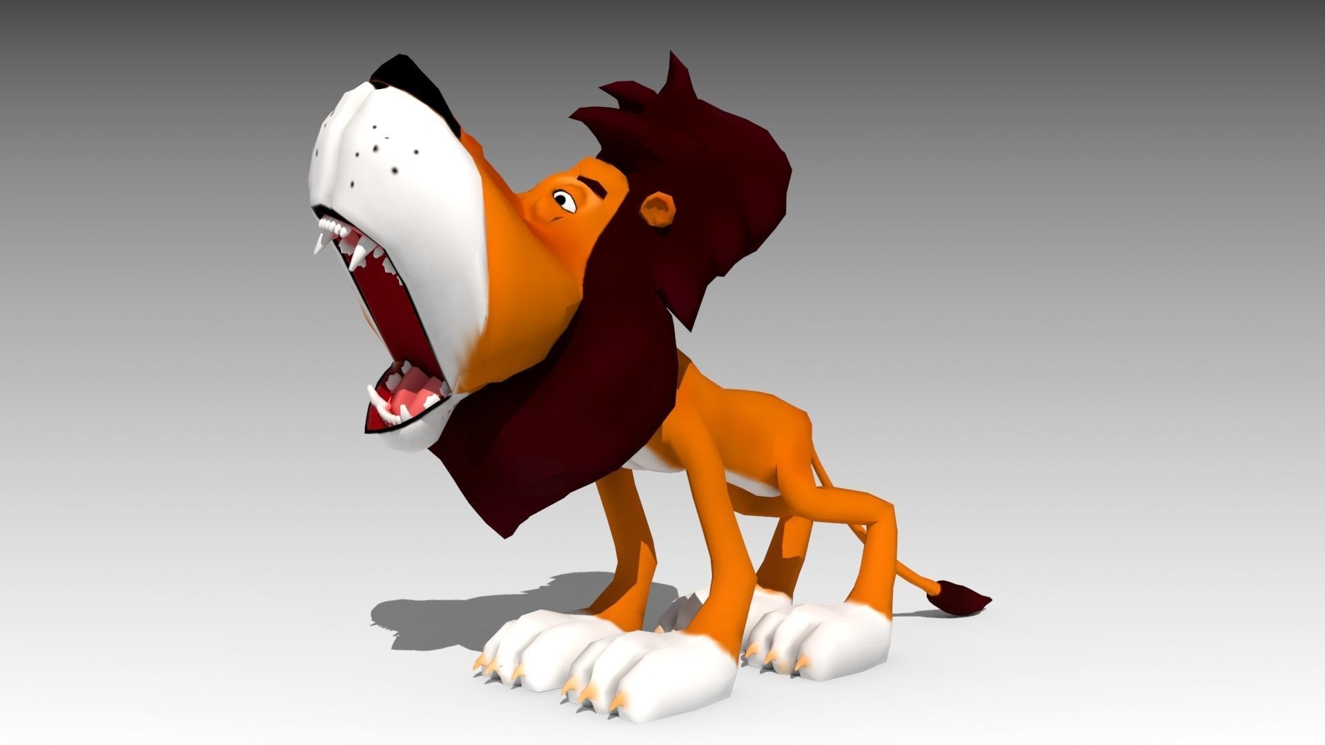 Lion Toon Low-poly 3D model_4