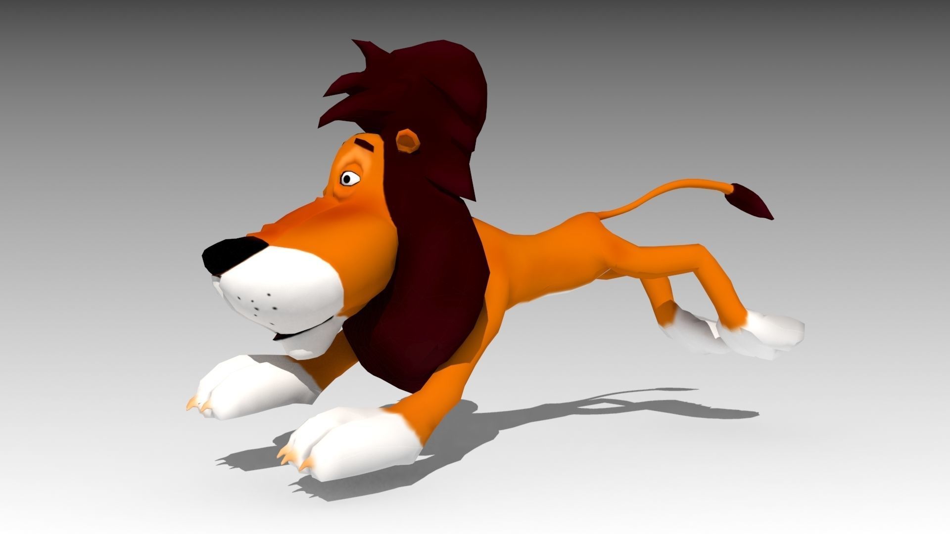 Lion Toon Low-poly 3D model_3