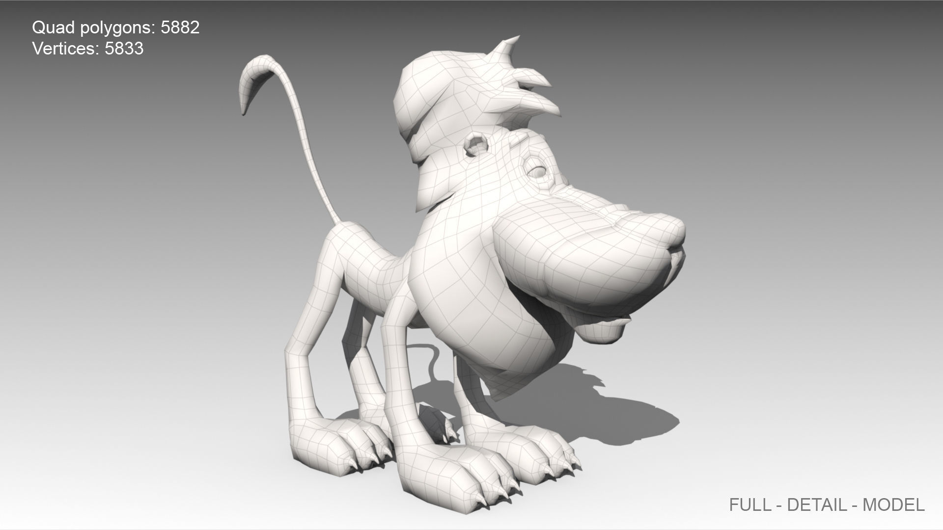 Lion Toon Low-poly 3D model_10