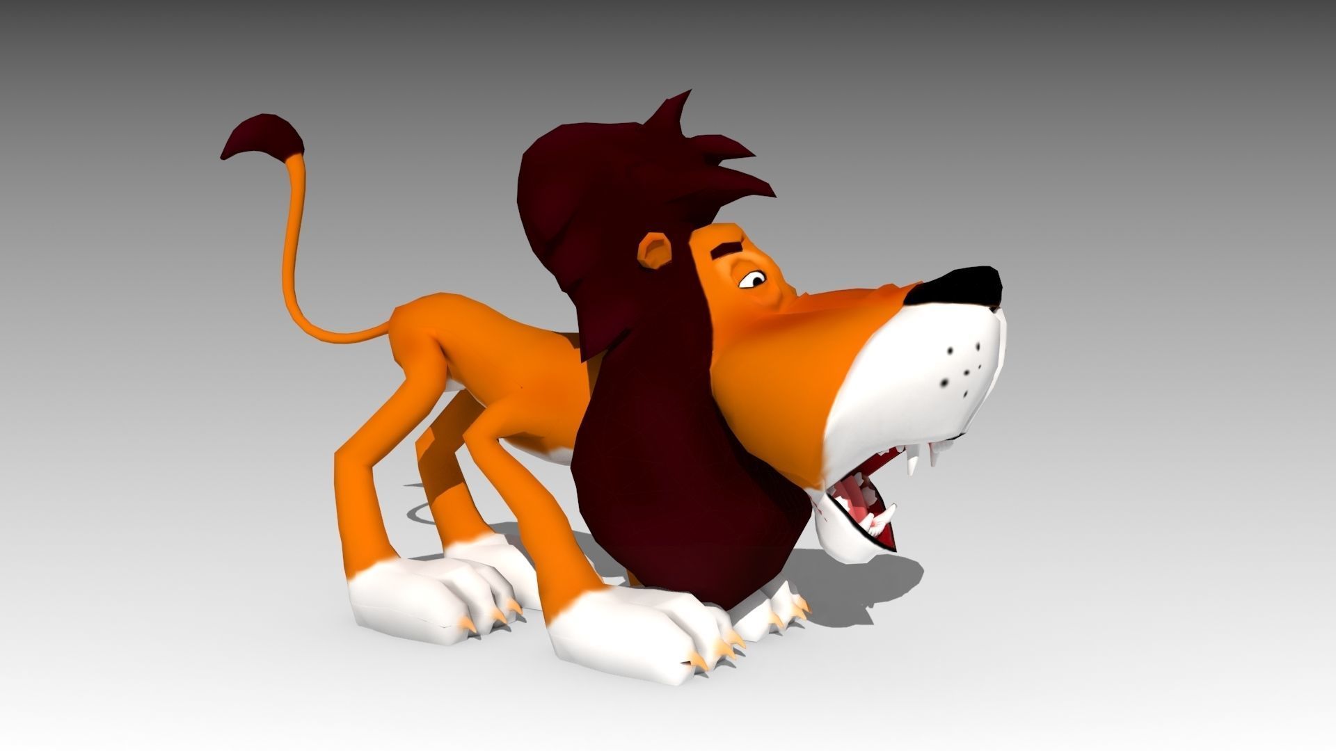 Lion Toon Low-poly 3D model_8