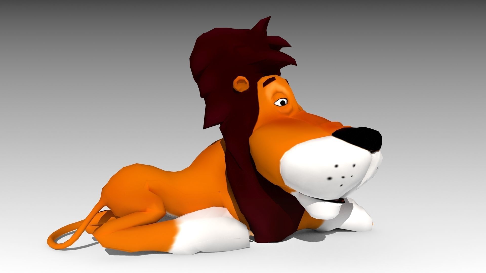 Lion Toon Low-poly 3D model_5