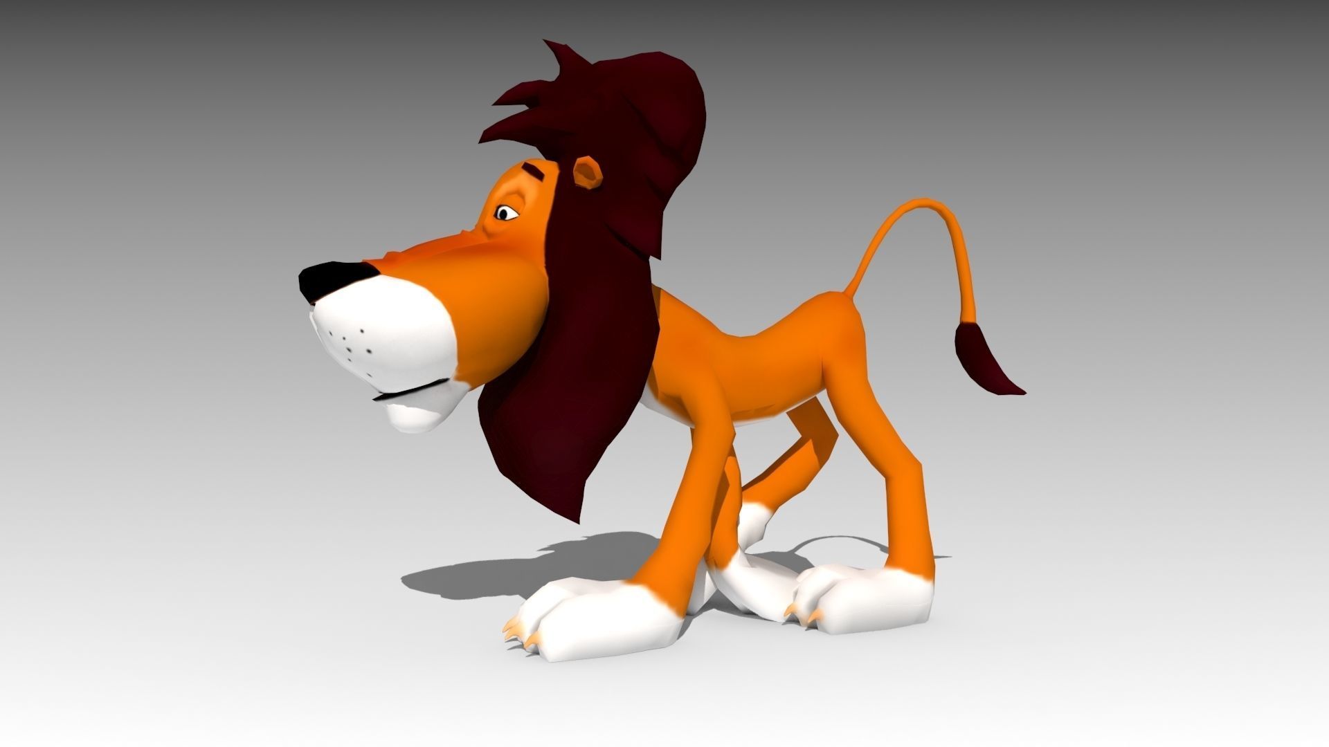 Lion Toon Low-poly 3D model_2