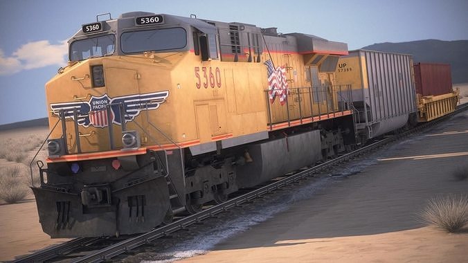 Modern Union Pacific Train 3D model