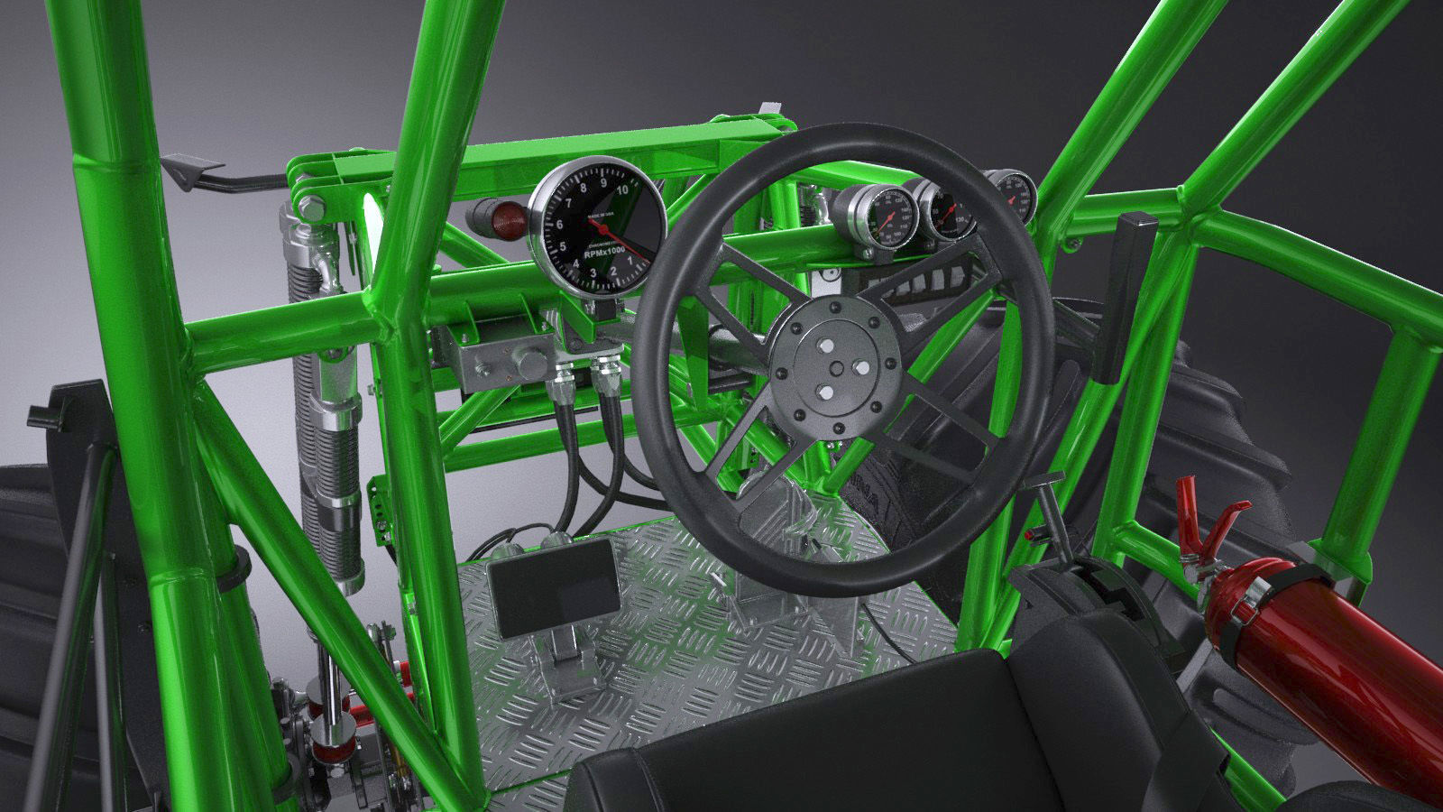 Grave Digger Monster Truck 3D model_20