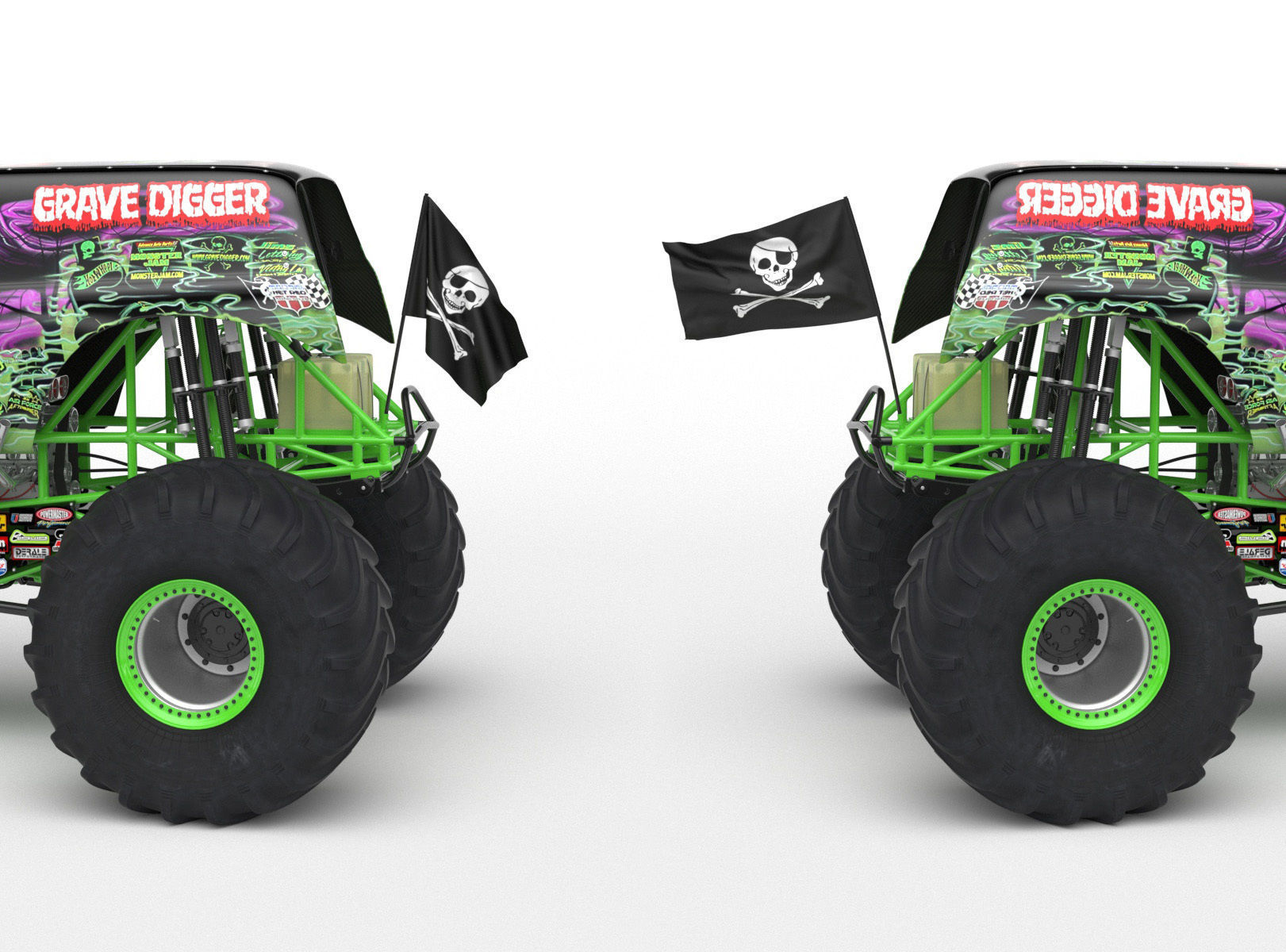 Grave Digger Monster Truck 3D model_42