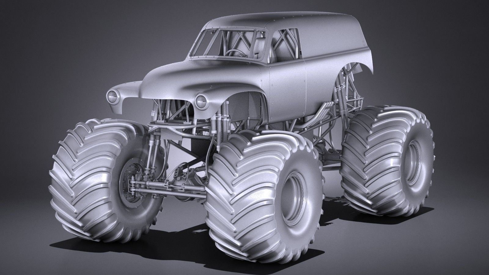 Grave Digger Monster Truck 3D model_24