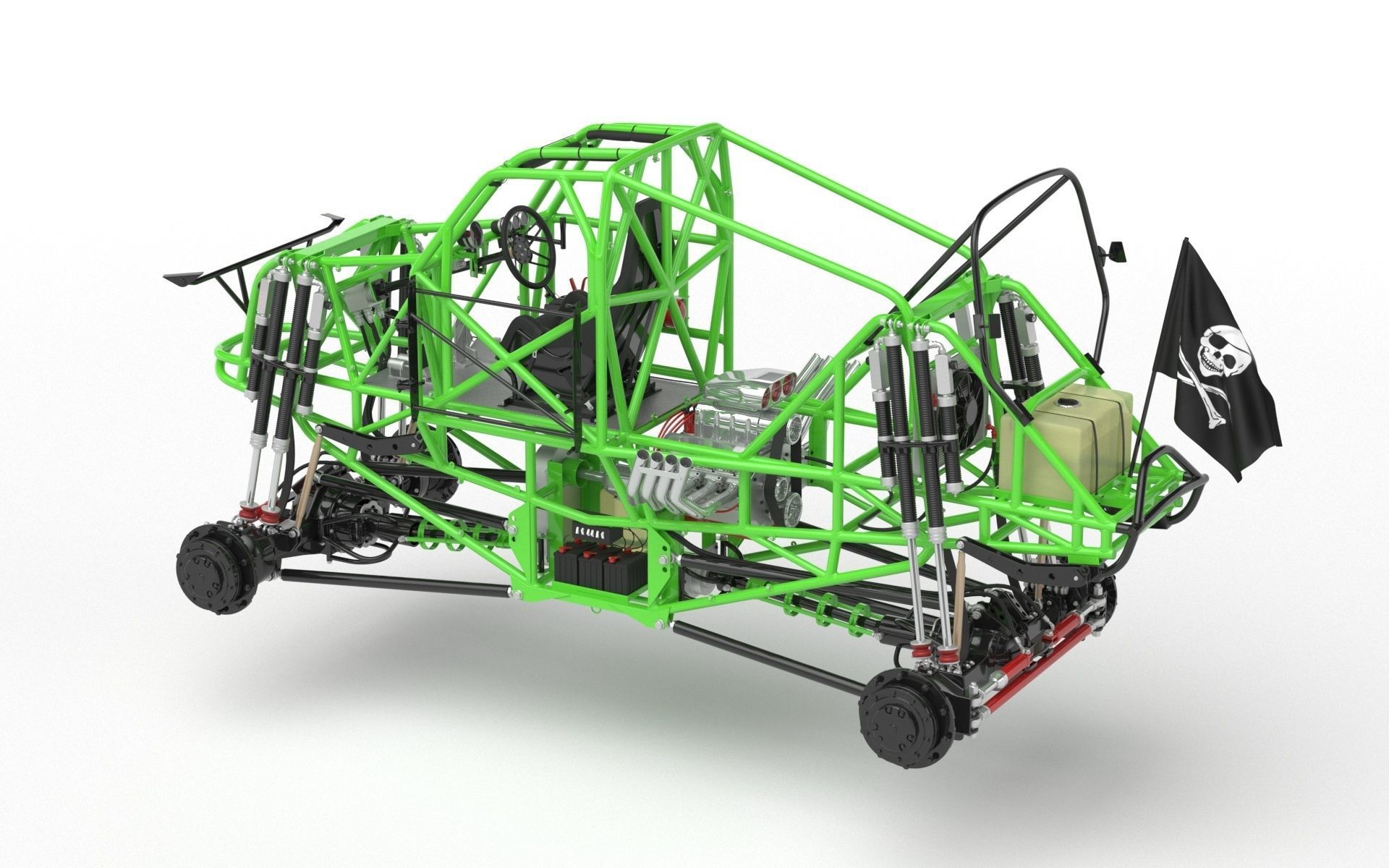 Grave Digger Monster Truck 3D model_40