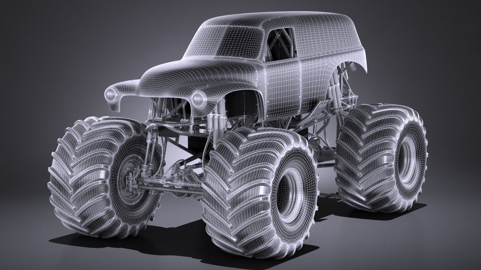 Grave Digger Monster Truck 3D model_43