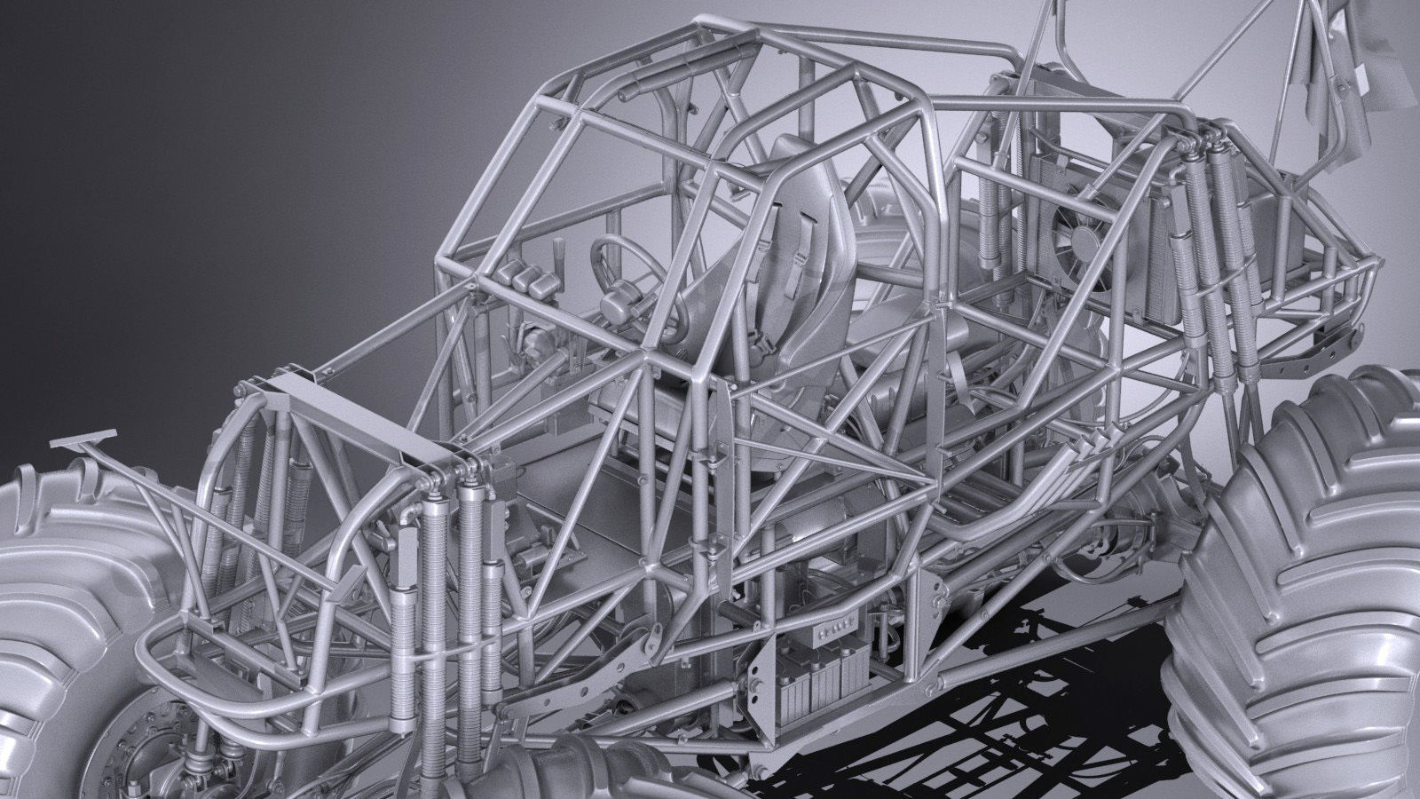 Grave Digger Monster Truck 3D model_29