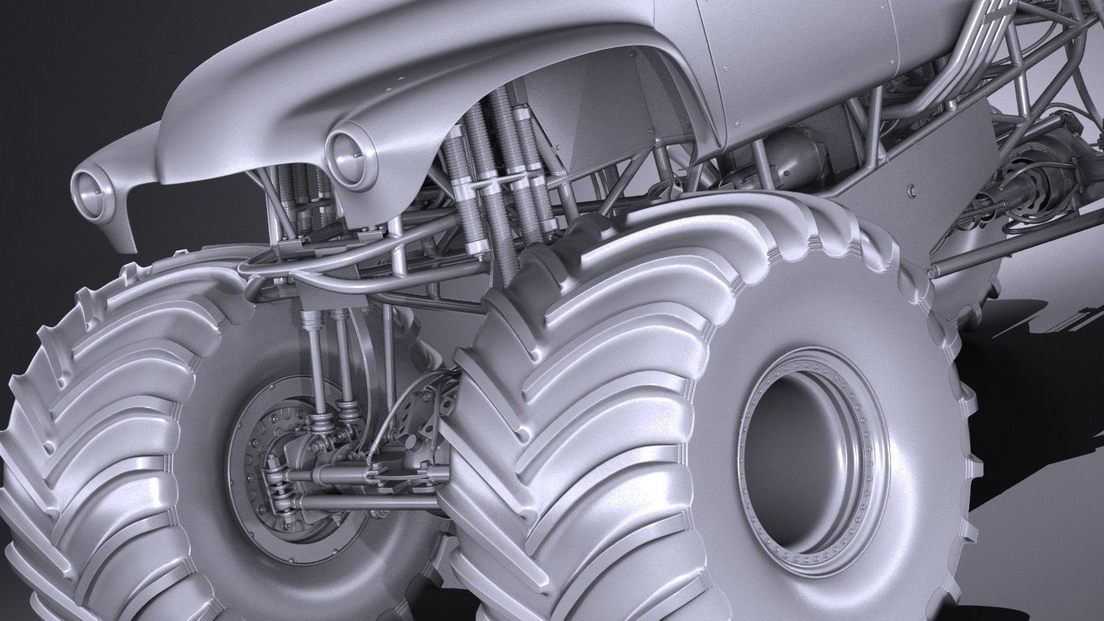 Grave Digger Monster Truck 3D model_25