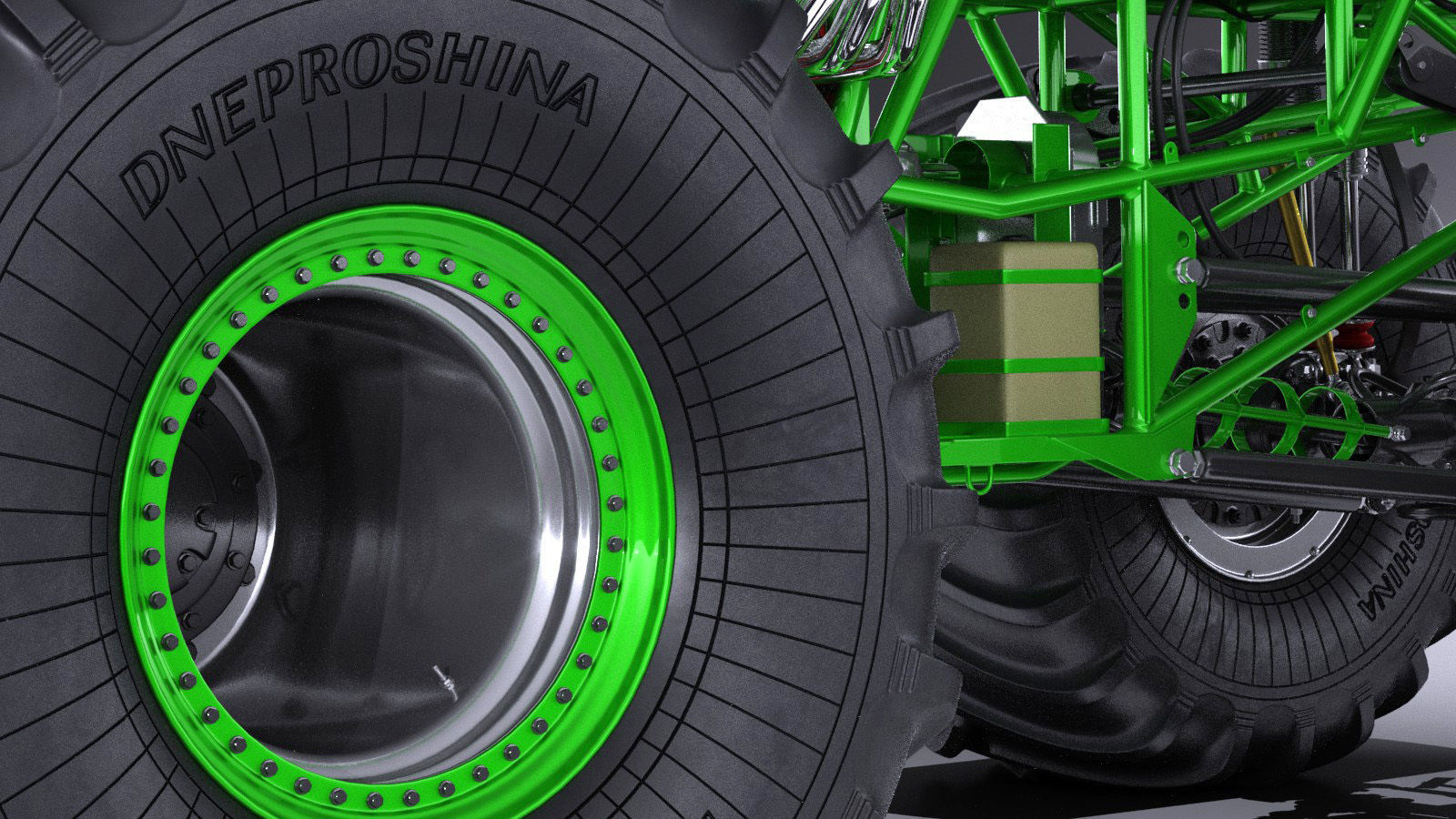 Grave Digger Monster Truck 3D model_12