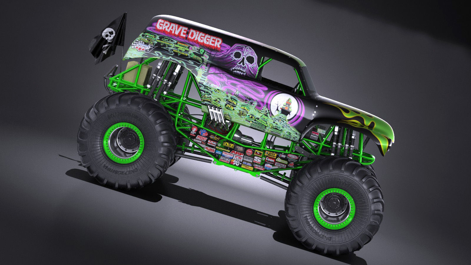 Grave Digger Monster Truck 3D model_6