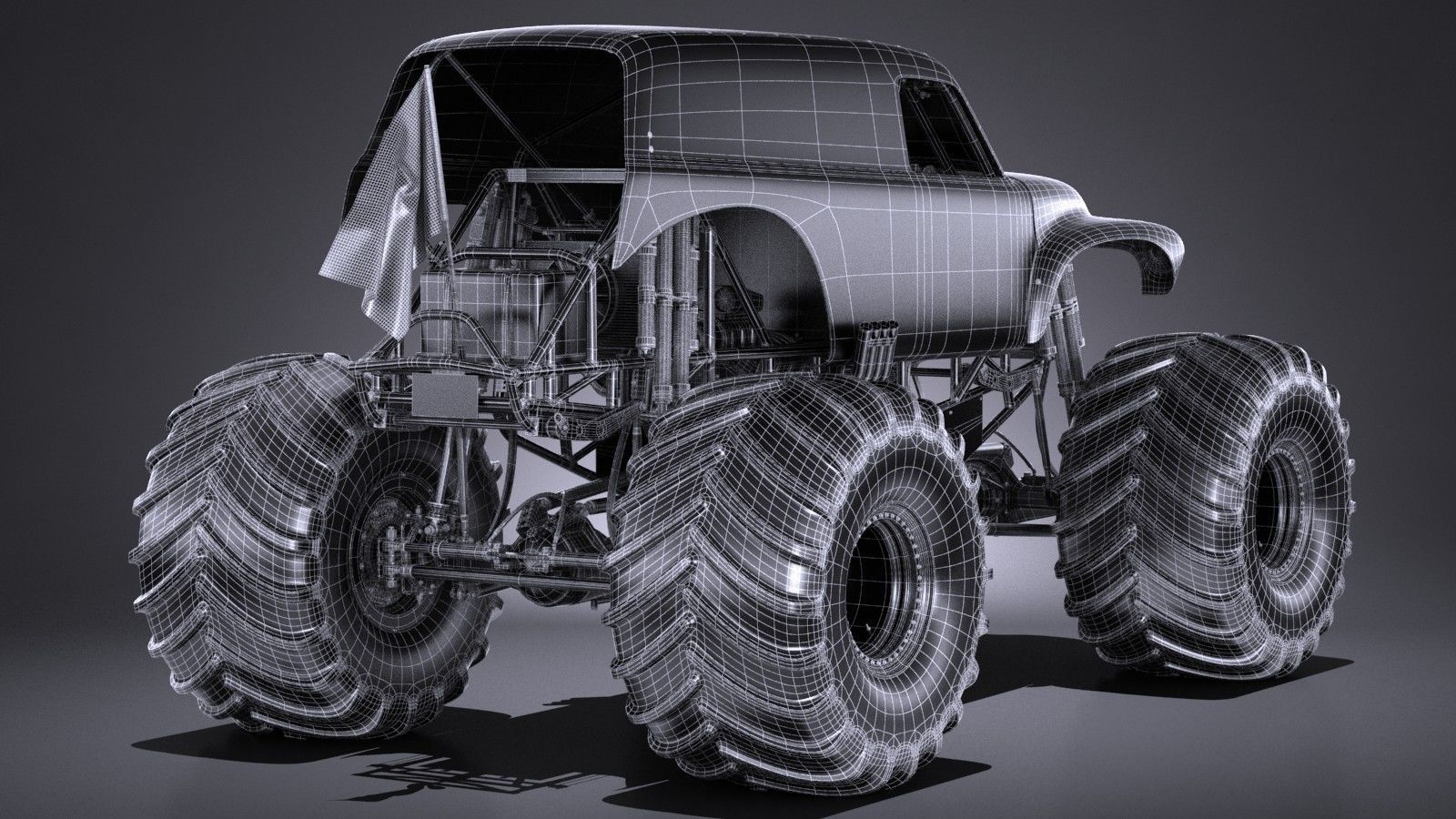 Grave Digger Monster Truck 3D model_46